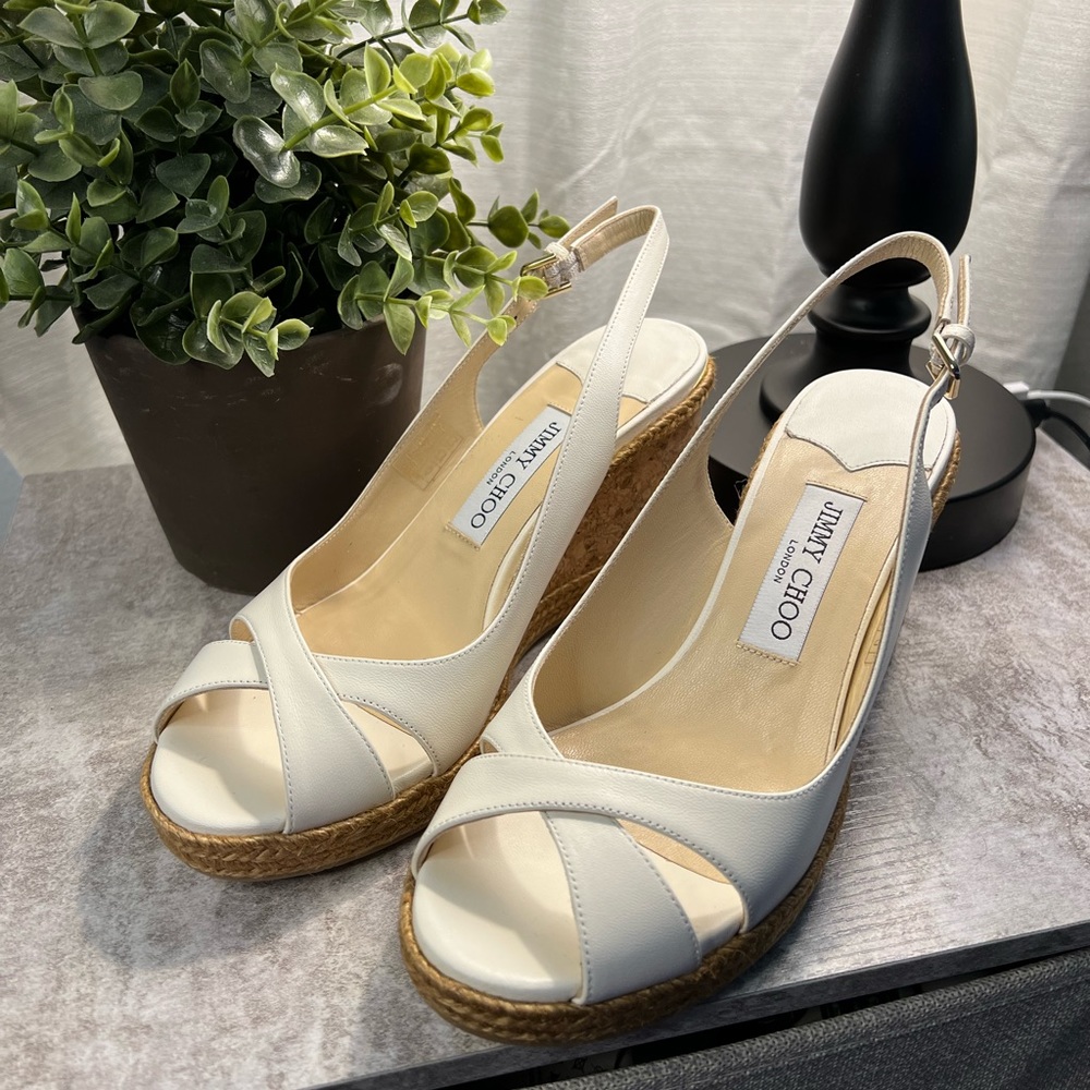 Jimmy Choo Amely White wedge